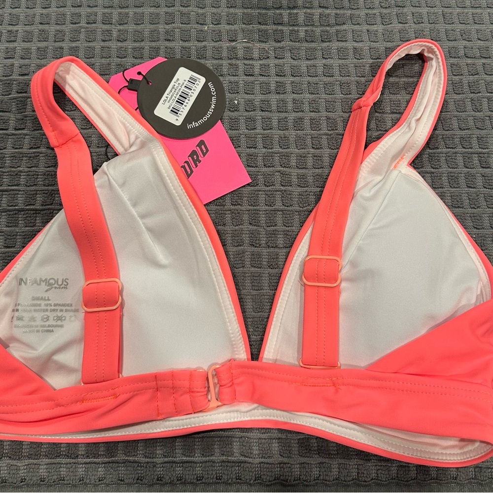 Infamous Swim Lola fluorescent coral top Small - Picture 3 of 3